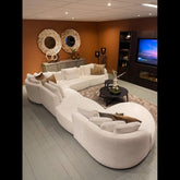 Trueliving Modern Light Seven Seater Sofa Linen Finish 1.77D x 3.6W x 0.84H Meters